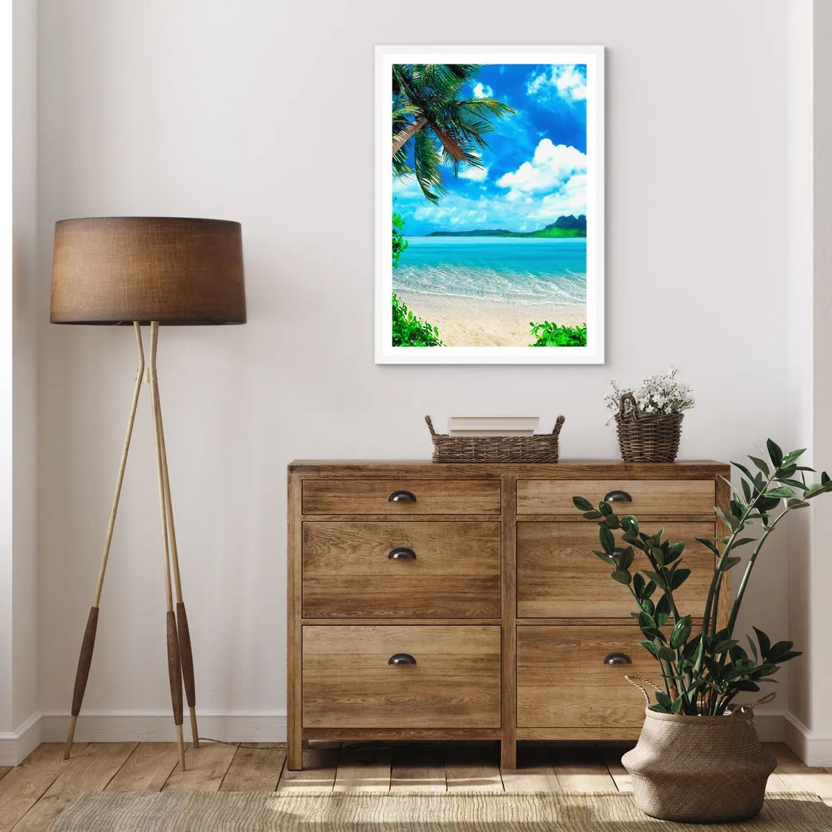 Póster en marco blanco - El azul de los trópicos - 70x100 cm