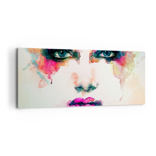 Cuadro sobre lienzo - Impresión de Imagen - Retrato en arco iris - 100x40 cm