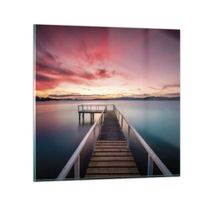 Cuadro sobre vidrio - Impresiones sobre Vidrio - La suave llama del atardecer - 40x40 cm