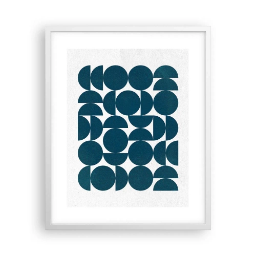 Póster en marco blanco - Círculos y semicírculos - 40x50 cm