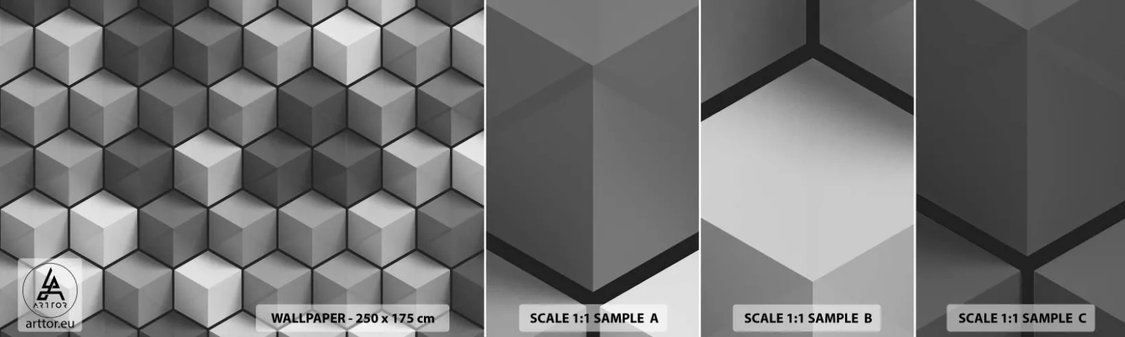 Muestra De Fotomural Standard Eco - Rompecabezas cubista - 3D, Cubo, Moderno - 100x30 cm