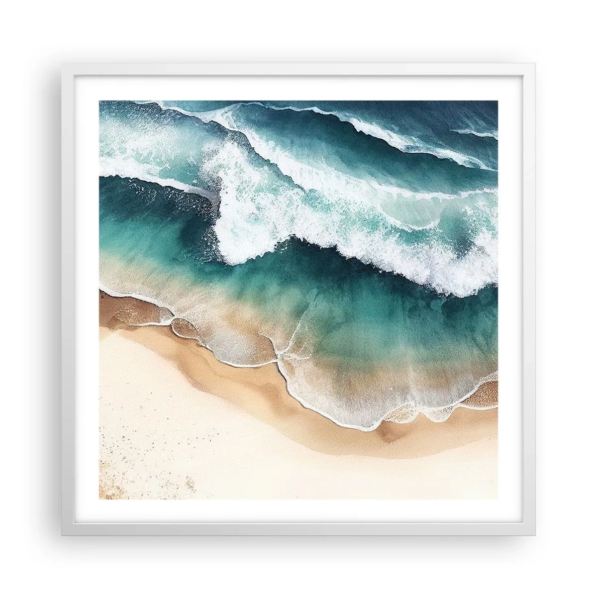 Póster en marco blanco - Un encuentro eterno - 60x60 cm