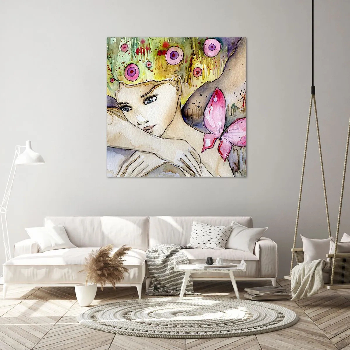 Cuadro sobre lienzo - Impresión de Imagen - Una princesa mariposa - 50x50 cm