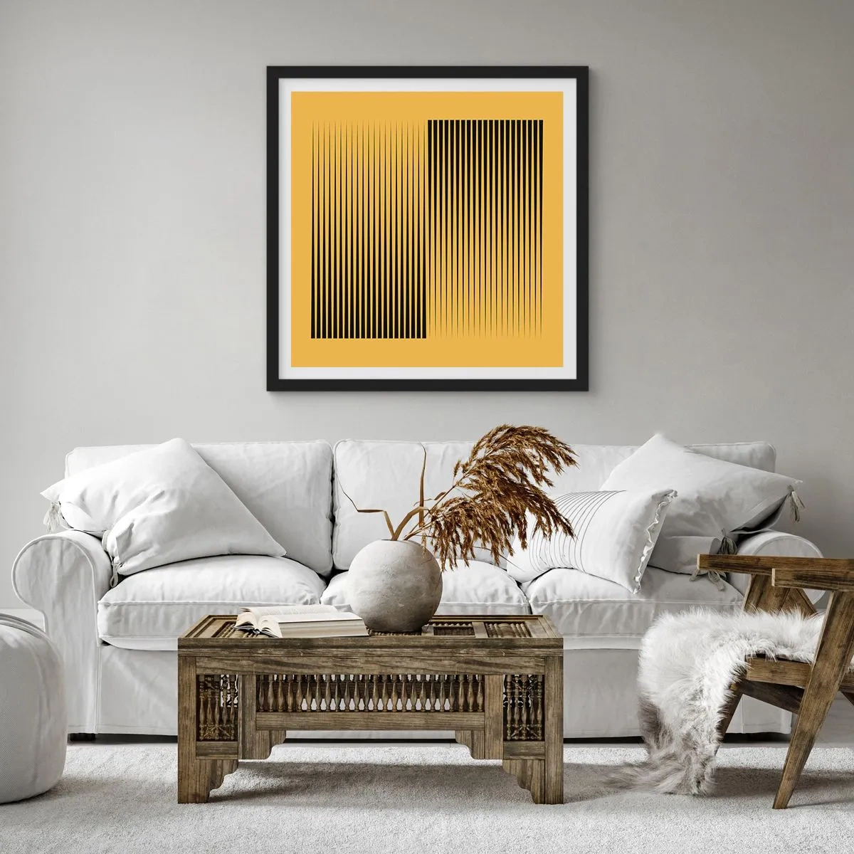 Póster en marco negro - Cuadrado de opuestos - 30x30 cm
