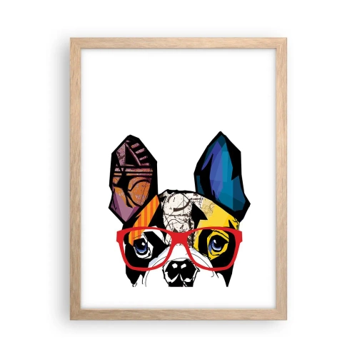 Póster en marco roble claro - El intelectual - 30x40 cm
