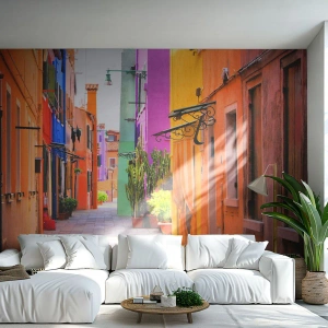 Fotomural Autadhesivo Deluxe Sticker - El callejón arco iris - Ciudad, Venecia, Arquitectura - 100x70 cm
