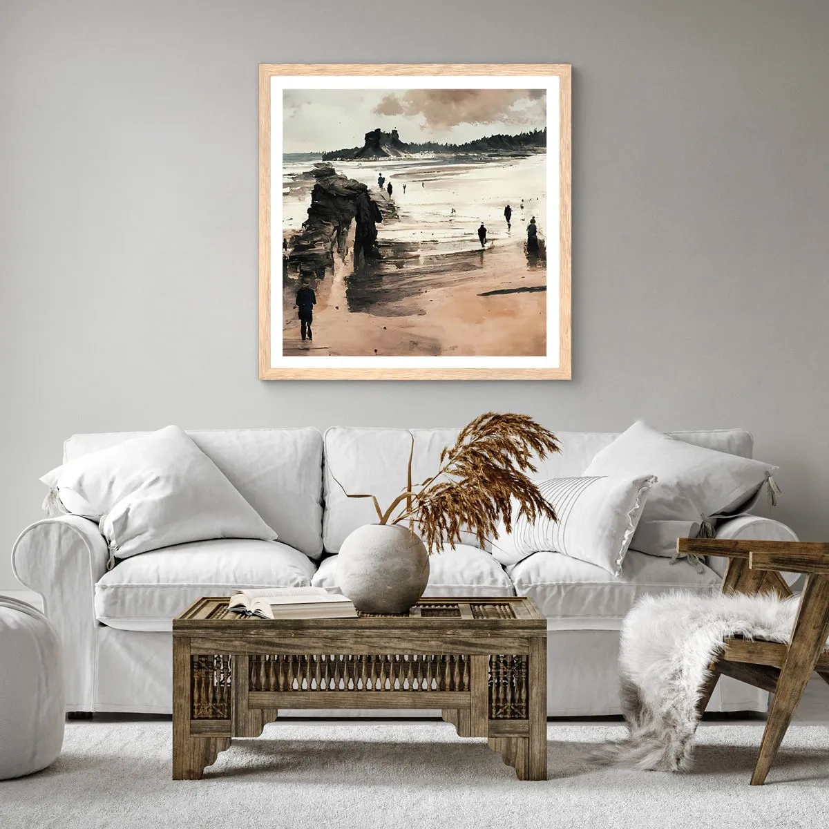 Póster en marco roble claro - Un sueño evocado - 40x40 cm