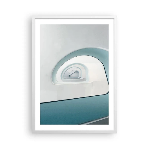 Póster en marco blanco - Espiral del río azul - 50x70 cm
