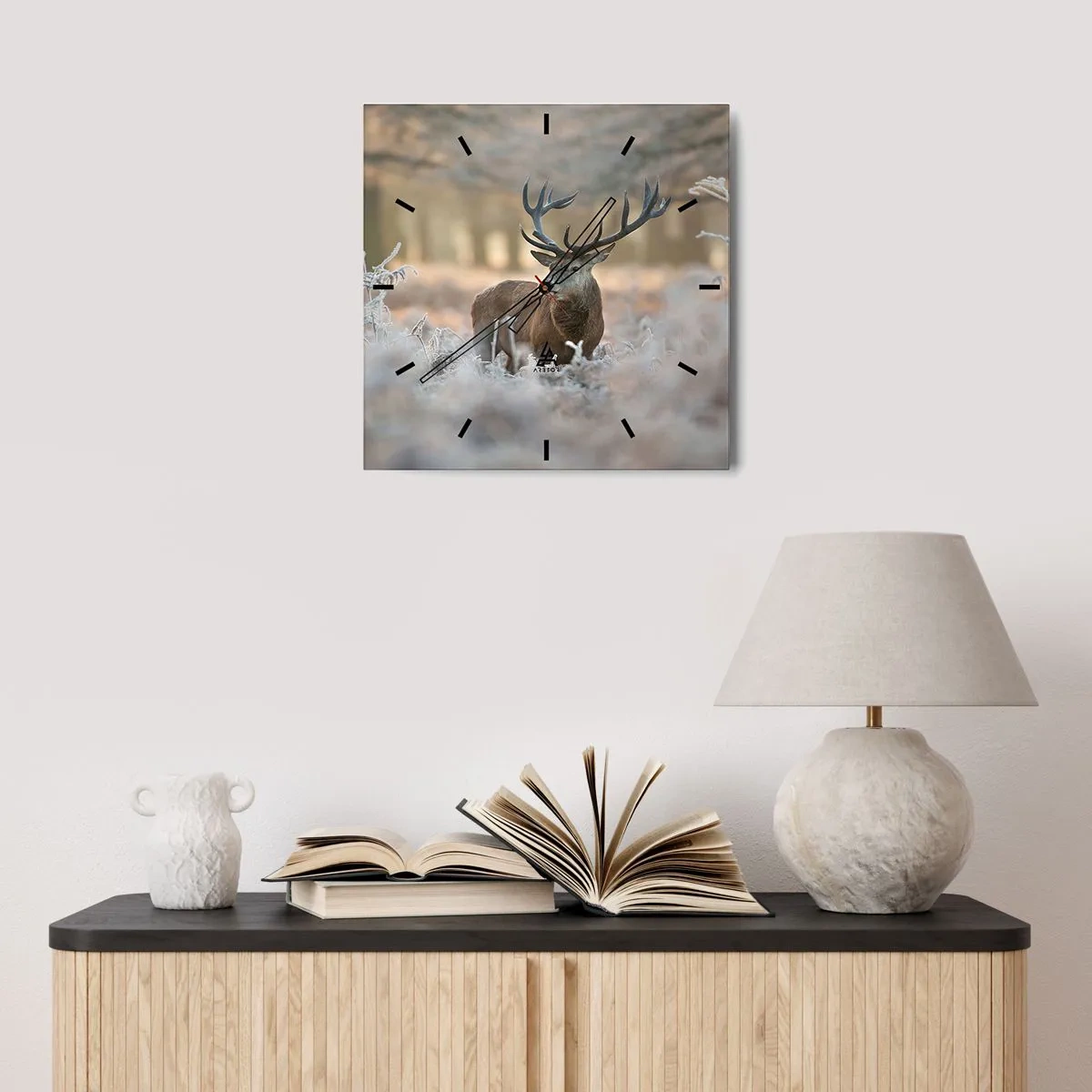 Reloj de pared - Reloj de vidrio - Una mañana fresca - 30x30 cm