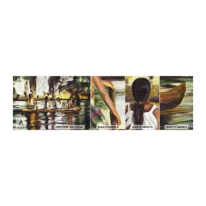 Muestra de fotomural autoadhesivo Deluxe Sticker - En un paraíso polinesio - Viajes, Paisaje, Río - 100x30 cm