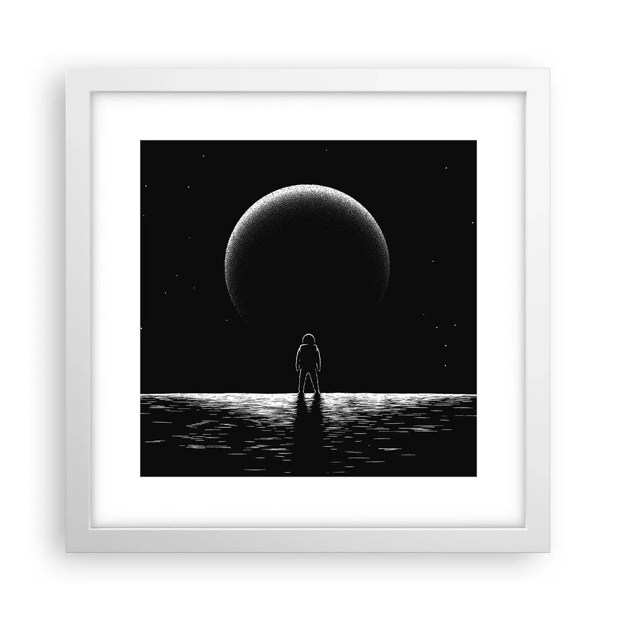 Póster en marco blanco - Cara a cara - 30x30 cm