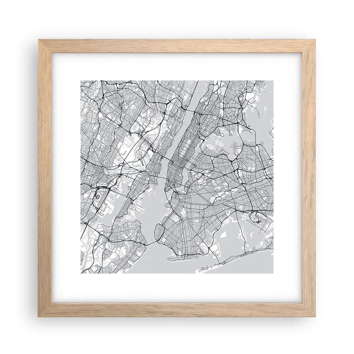 Póster en marco roble claro - Anatomía de una metrópolis - 30x30 cm