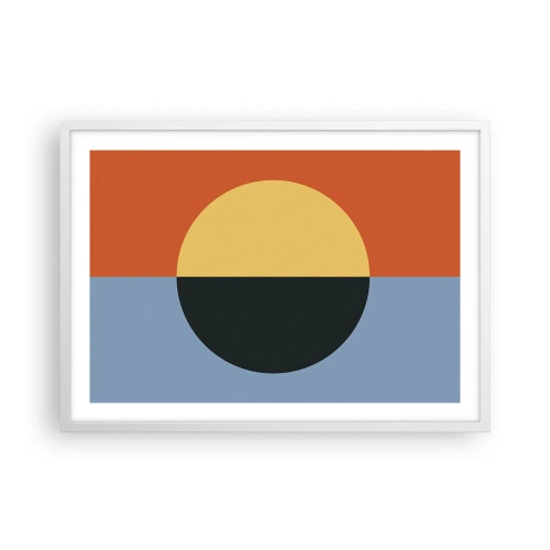 Póster en marco blanco - Una composición de calidez y frescura - 70x50 cm