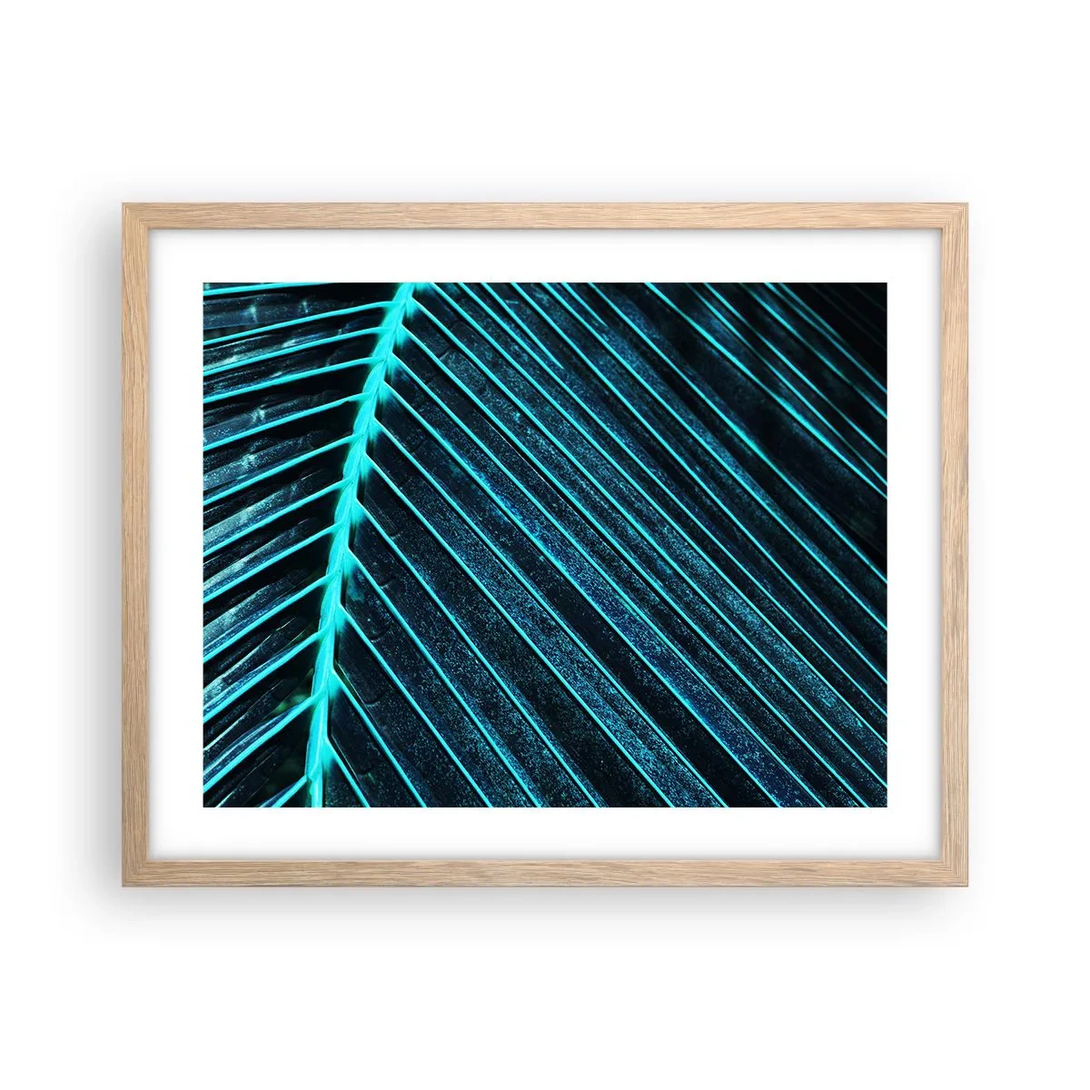 Póster en marco roble claro - La textura del verde - 50x40 cm