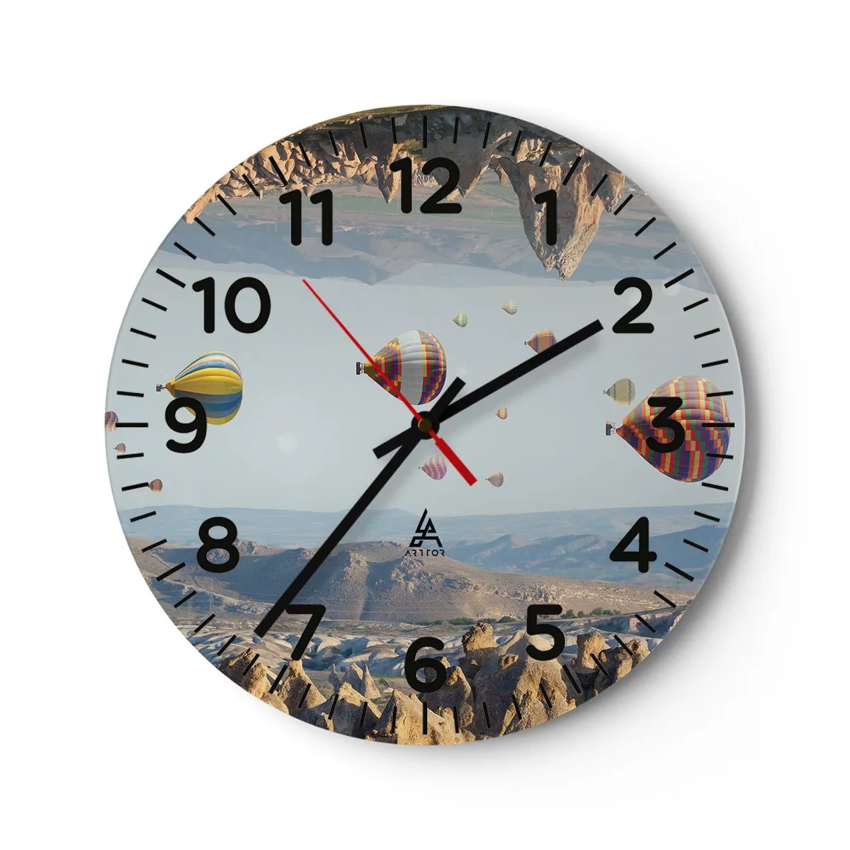 Reloj de pared - Reloj de vidrio - Aquí todo es posible - 40x40 cm
