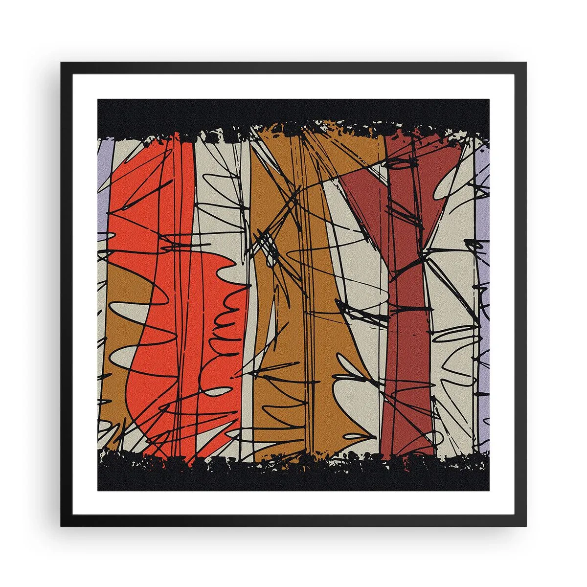 Póster en marco negro - Composición espontánea - 60x60 cm