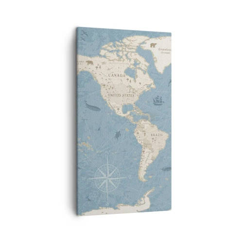 Cuadro sobre lienzo - Impresión de Imagen - Un mundo al alcance de la mano - 45x80 cm