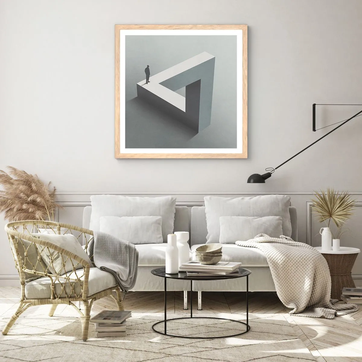 Póster en marco roble claro - Y, sin embargo, es posible - 50x50 cm