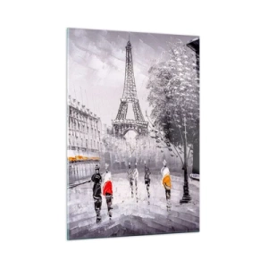 Cuadro sobre vidrio - Impresiones sobre Vidrio - Un paseo parisino - 50x70cm - Un paseo parisino - Decoración de pared moderna para salón y dormitorio ARTTOR