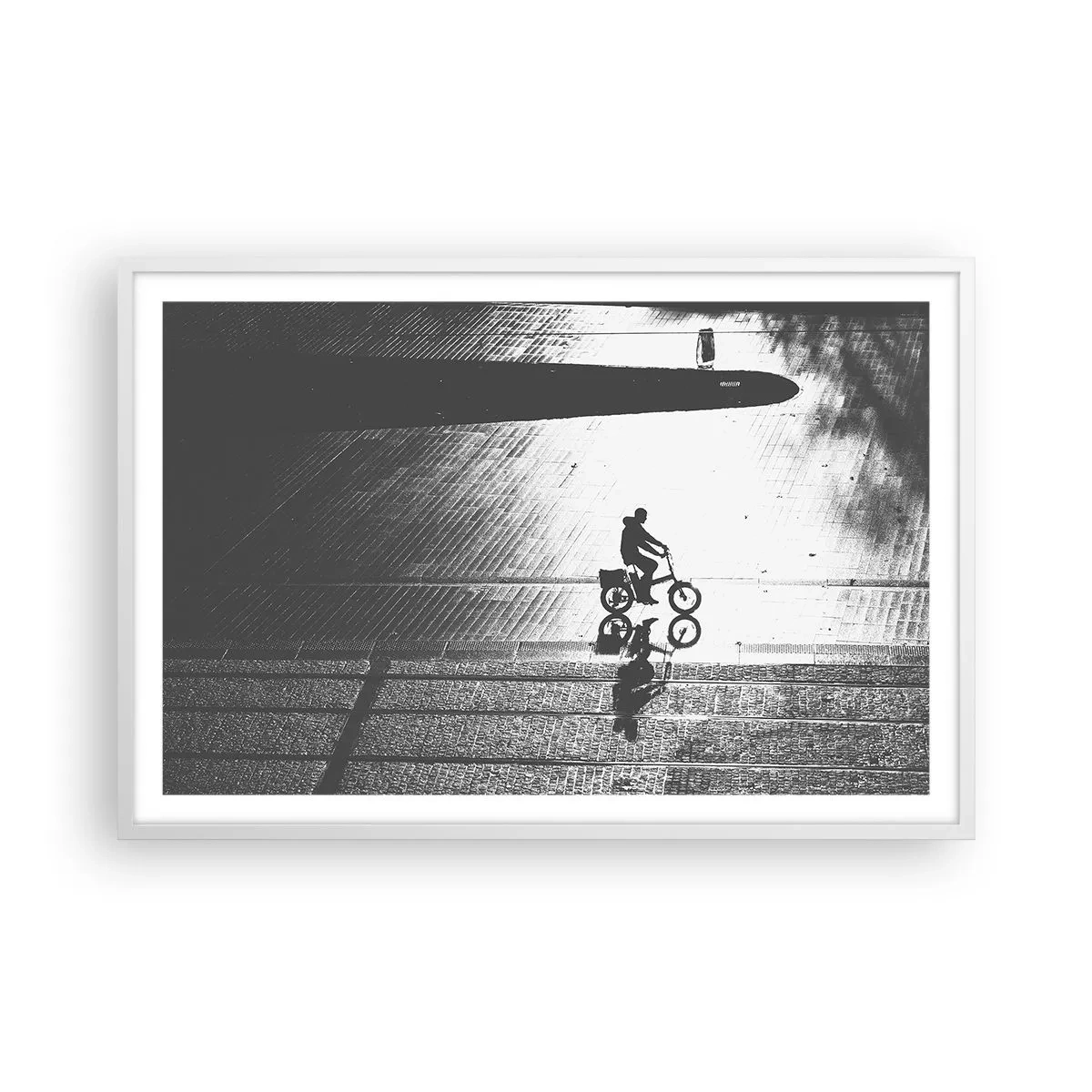 Póster en marco blanco - Adelante, a través de la ciudad - 91x61 cm