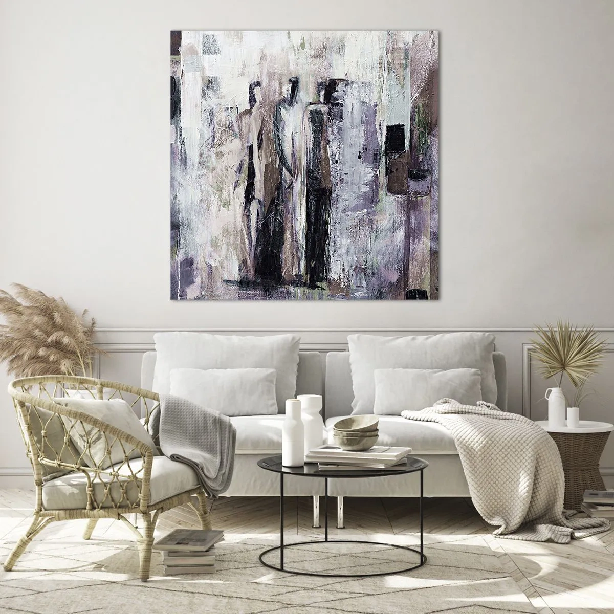 Cuadro sobre vidrio - Impresiones sobre Vidrio - El trío misterioso - 70x70 cm