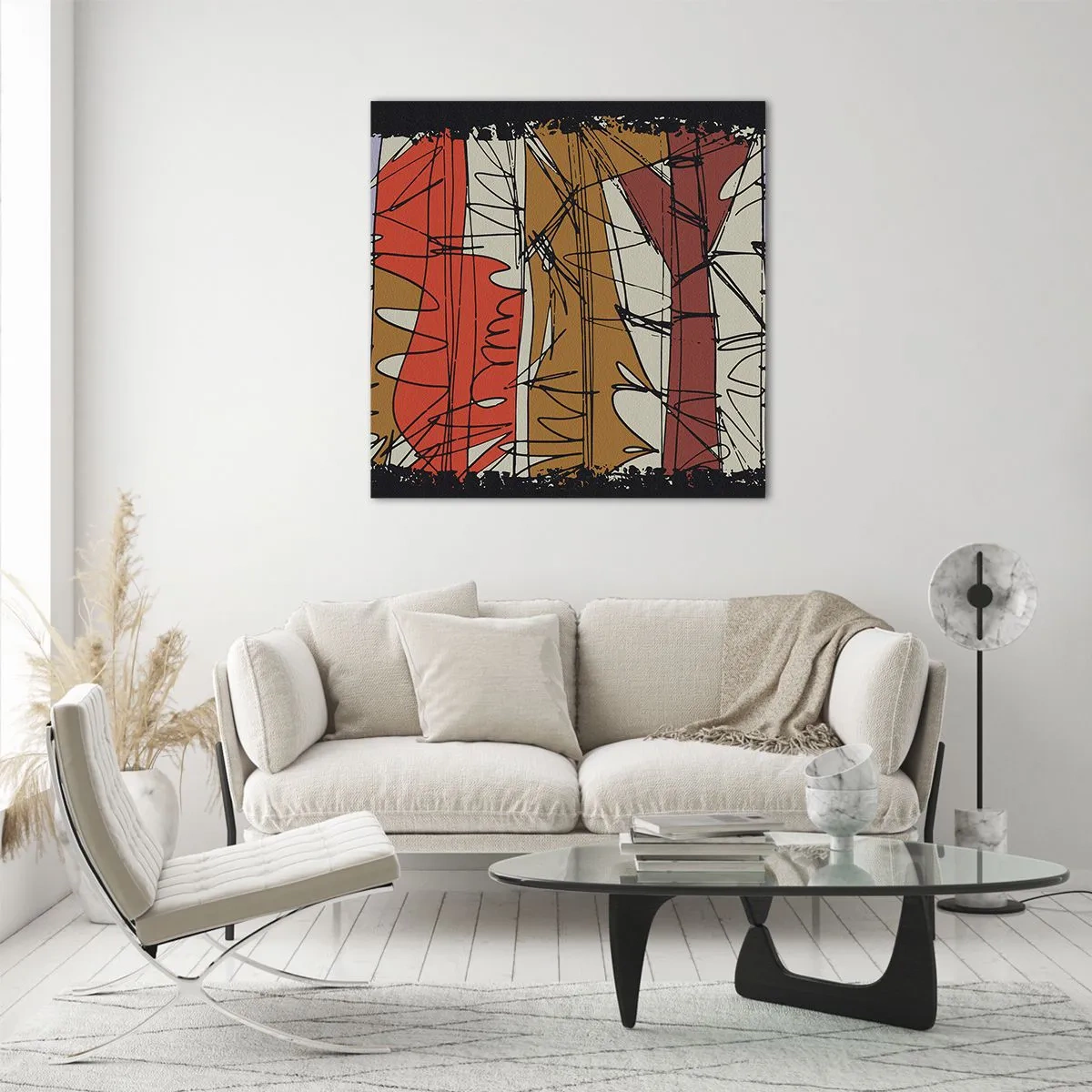 Cuadro sobre vidrio - Impresiones sobre Vidrio - Composición espontánea - 70x70 cm