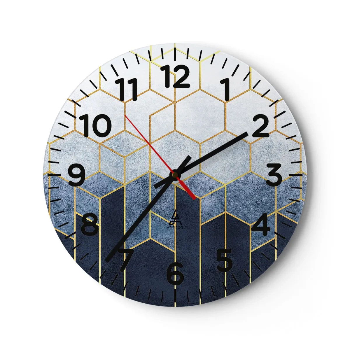 Reloj de pared - Reloj de vidrio - Composición rítmica visual - 30x30 cm