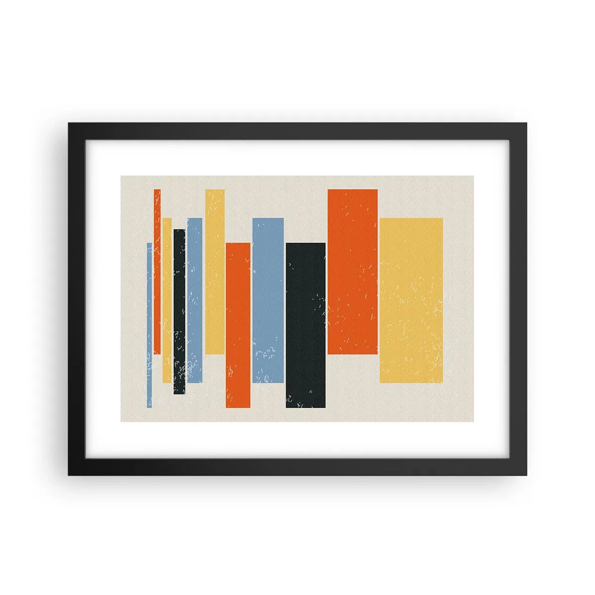 Póster en marco negro - Barras multicolor - 40x30 cm