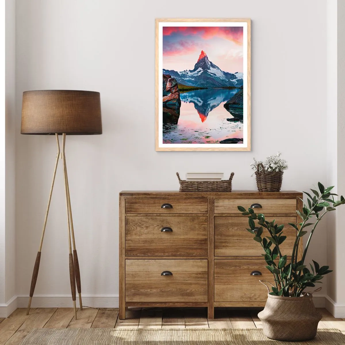 Póster en marco roble claro - El corazón de las montañas arde - 61x91 cm