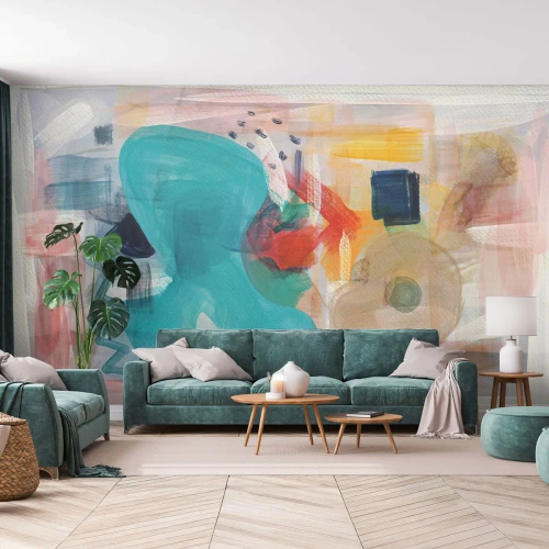 Fotomural Premium Canvas - Un juego de colores - Abstracción, pinturas, Pedazo - 350x256 cm