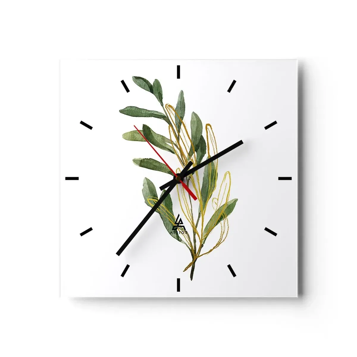 Reloj de pared - Reloj de vidrio - La vida se abre camino - 40x40 cm