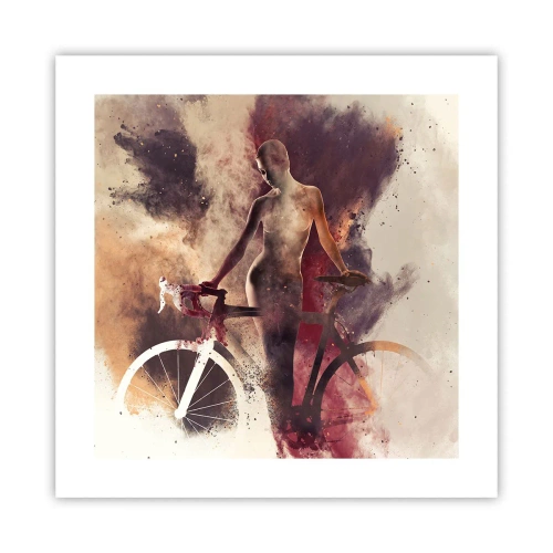 Póster - En las formas de mármol un alma ciclista - 40x40 cm
