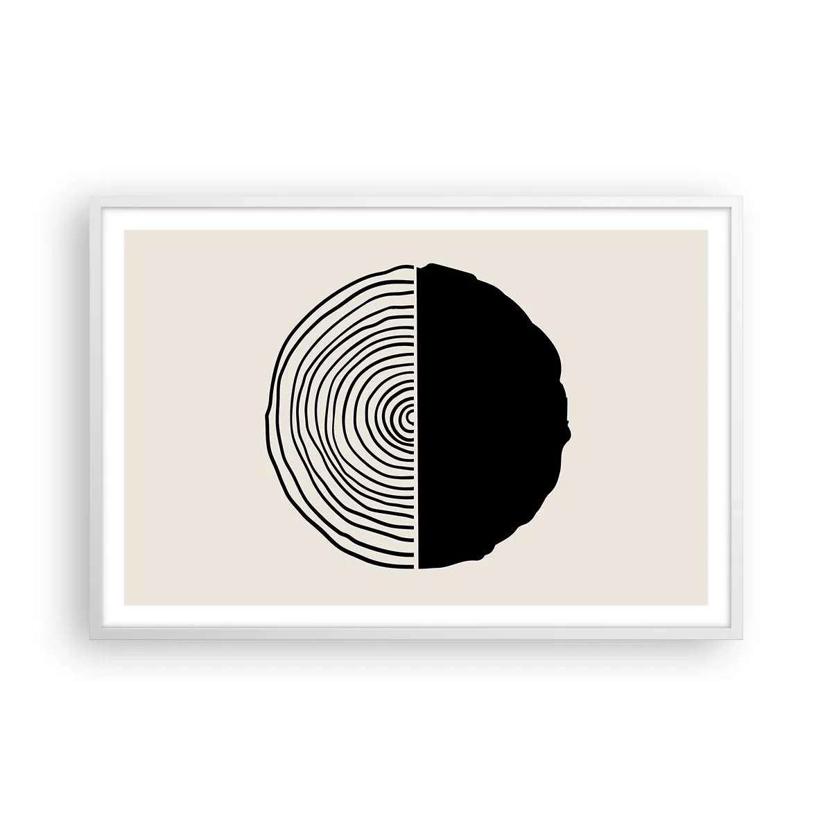 Póster en marco blanco - Mitad y mitad - 91x61 cm
