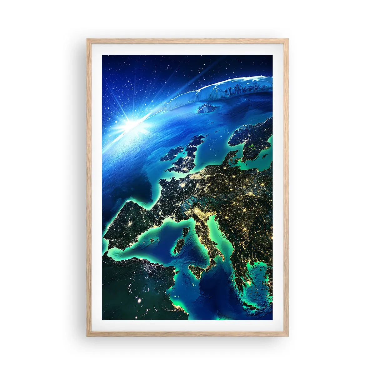 Póster en marco roble claro - Una Europa resplandeciente - 61x91 cm
