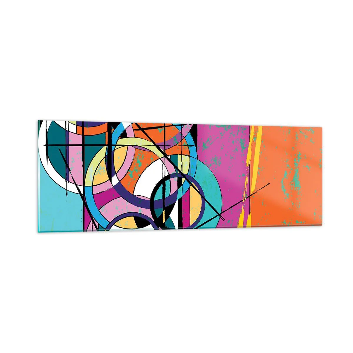 Cuadro sobre vidrio - Impresiones sobre Vidrio - Círculo sobre círculo - 90x30 cm