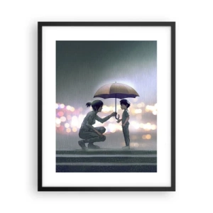 Póster en marco negro - Y todo está bien - 40x50 cm