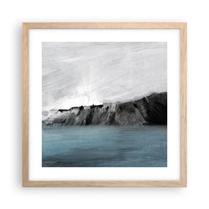 Póster en marco roble claro - Agua - tierra: un choque de elementos - 40x40 cm