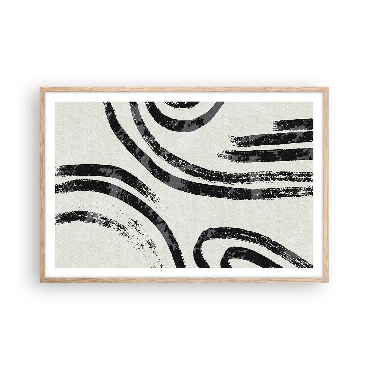 Póster en marco roble claro - A medias - 91x61 cm