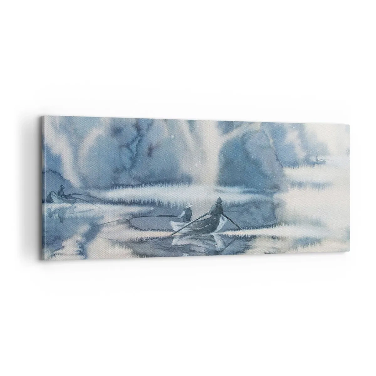 Cuadro sobre lienzo - Impresión de Imagen - Pescadores en su paraíso - 100x40 cm