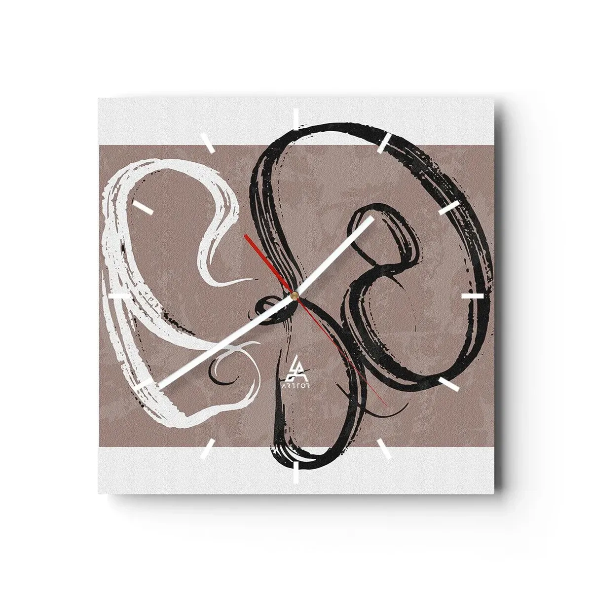 Reloj de pared - Reloj de vidrio - Composición: la búsqueda de la plenitud - 40x40 cm