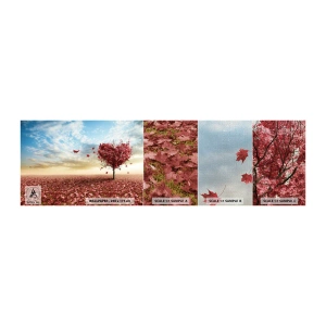 Muestra de fotomural Premium Canvas - Amor de otoño - Paisaje, Gráficos, Árbol - 100x30 cm