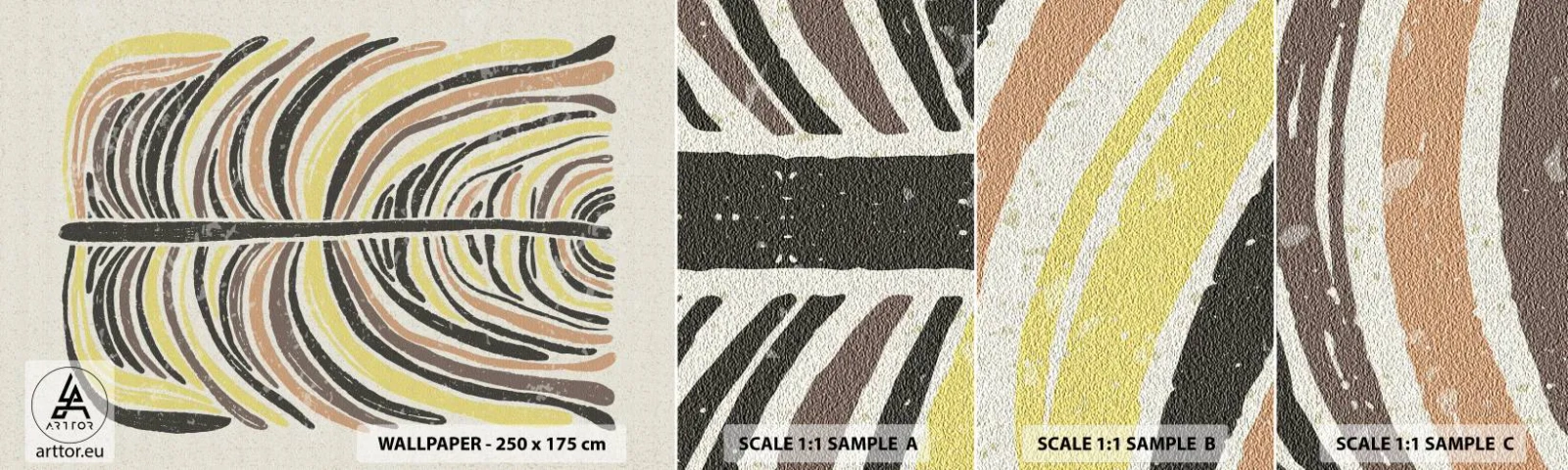 Muestra De Fotomural Standard Eco - Abstracción vibrante - bohemia, Minimalismo, Pastel - 100x30 cm