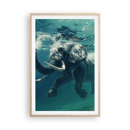 Póster en marco roble claro - A todos nos gusta nadar - 61x91 cm