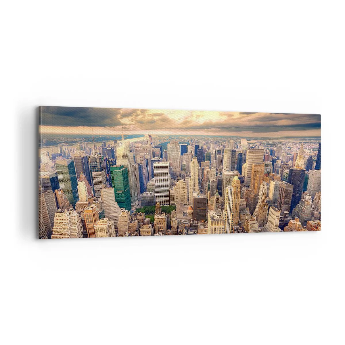 Cuadro sobre lienzo - Impresión de Imagen - Metrópolis dorada - 100x40 cm