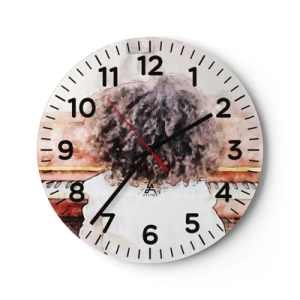 Reloj de pared - Reloj de vidrio - Descubriendo un mundo nuevo - 40x40 cm