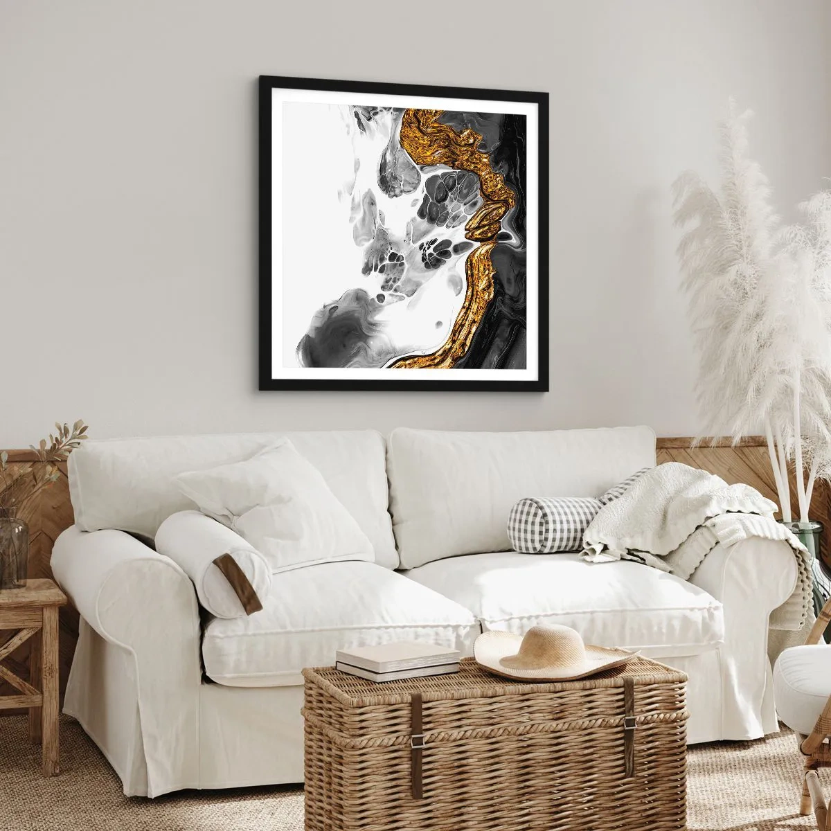 Póster en marco negro - Composición orgánica - 60x60 cm