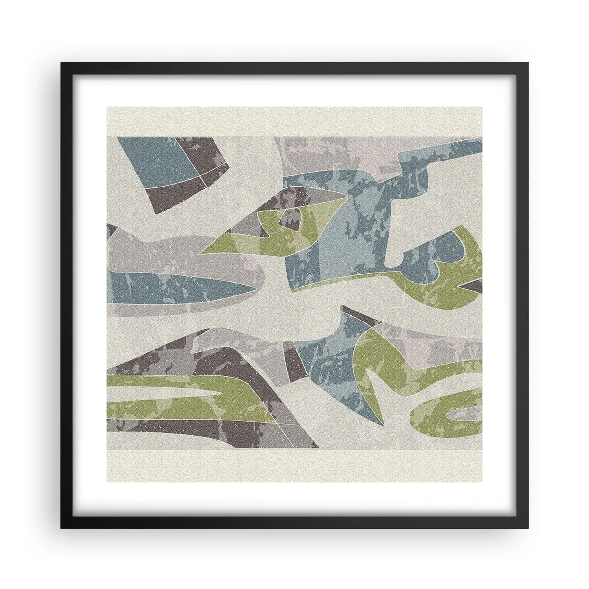 Póster en marco negro - Composición tras vidriera - 50x50 cm