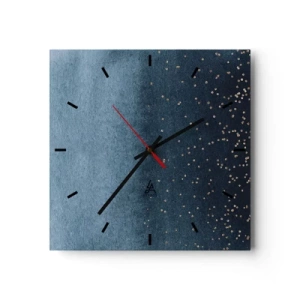 Reloj de pared - Reloj de vidrio - Composición - fases azules - 40x40 cm