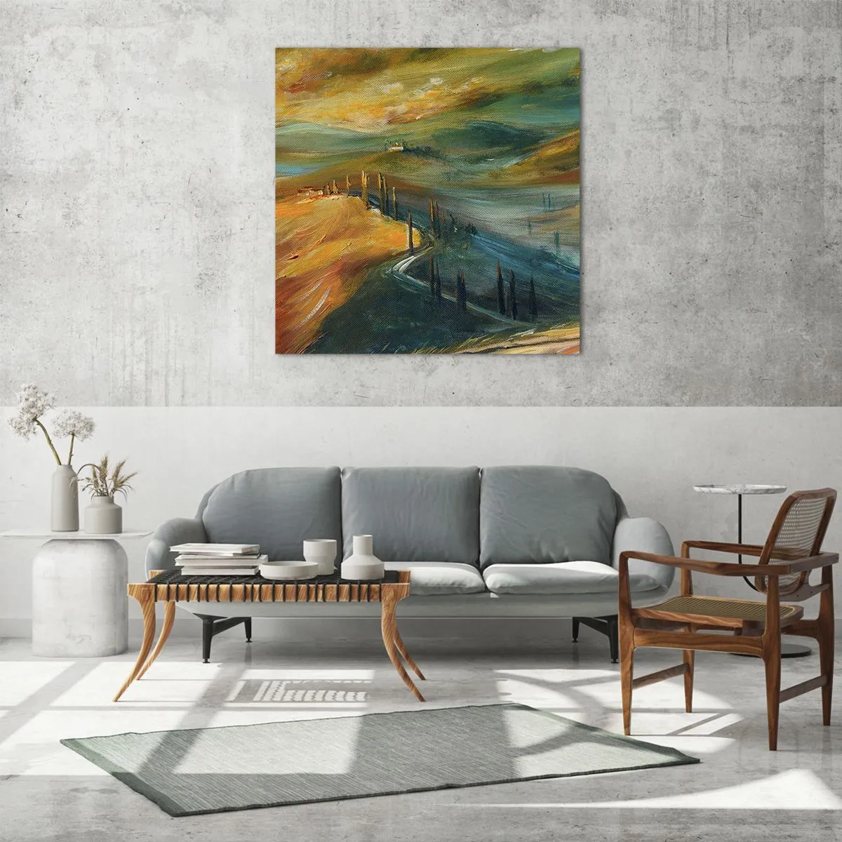 Cuadro sobre vidrio - Impresiones sobre Vidrio - Paisaje toscano - 50x50 cm