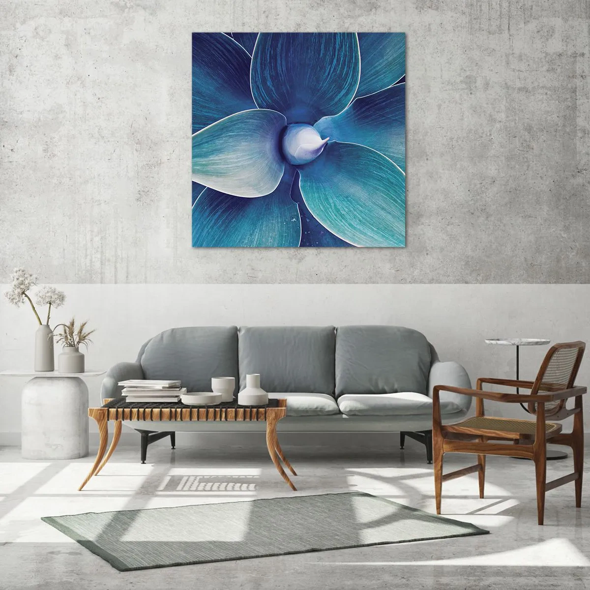 Cuadro sobre vidrio - Impresiones sobre Vidrio - Azul del cielo - 60x60 cm